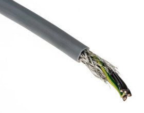 Kabel sterowniczy CY 5-żyłowy Ekranowany Polichlorek winylu PVC, 0,75 mm², 50m, 12 A, Ø 7.4mm, RS PRO