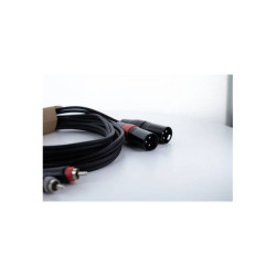 Cordial 14847 Cordial EU 1 MC XLR Cable Black 1m 2x XLR 3-pin to 2x RCA plugs