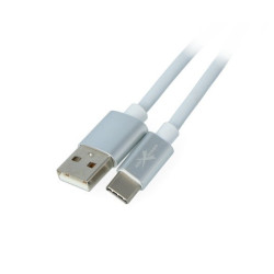 Przewód eXtremeUSB A 2.0 - USB C biały silikonowy - 1m