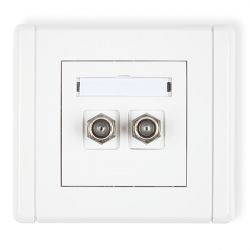 Gniazdo telefoniczne podwójne 2xRJ11, 4-stykowe, beznarzędziowe