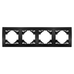 QUADRA Ramka poczwórna czarna matowa
