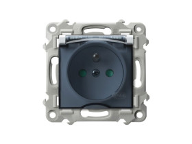 SZAFIR Gniazdo bryzgoszczelne z uziemieniem IP-44 z przesłonami wieczko przezroczyste biały GPH-1ZZP/m/00/d OSPEL