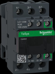 LC1D38KUE Power contactor, TeSys D, 3-pin, 1 NC, 1 NO, 100 - 250 V
