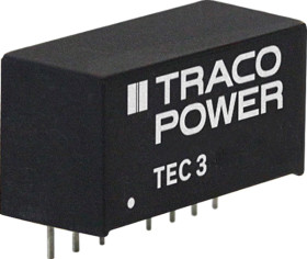 TEC 3-1222 DC/DC converter TEC 3, 3 W, 9-18/±12.0 VDC, SIL-8