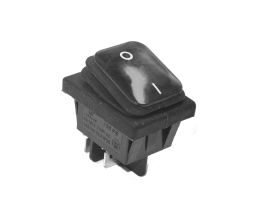 Włącznik kołyskowy KCD4-B 16A 250V podwójny on-off czarny hermetyczny IP65