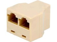 TROZ-6P4C-G-2XG Rozgałęznik telefoniczny T- rozdzielacz (4 stykowy) 6p4c (gniazdo - 2x gniazdo)