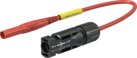 Adapter measuring lead, 4 mm safety plug to 4 mm solar plug, 1.5 m, 1.0 mm², red, 1 kV, 19 A, 32.1199-15022