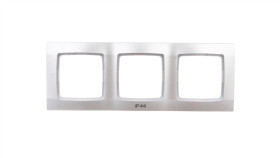 Karo Ramka Potrójna Do Łączników Ip44 Srebrny Perłowy Rh-3S/43