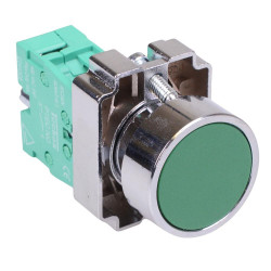 Techna PtecMetPNGreen Green Flush Push Button Switch Metal 10A 1NO
