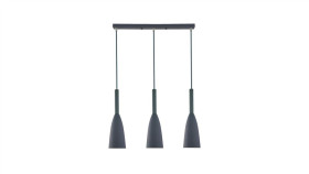 Zwisy Na Podłużnej Podsufitce Lampa Wisząca Szara Solin Lp-181/3L Gr Light...