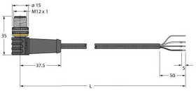 Turck 6626304 Kabel połączeniowy czujnika/aktuatora WSS4T-10/TXL, piny: 3, 10 m, 1 szt.