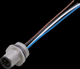 Panel plug, M12, 4 pole, straight, E11528