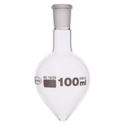 Glassco Pear Shape Single Neck Flask 100ml, 19/26 Pack of 10