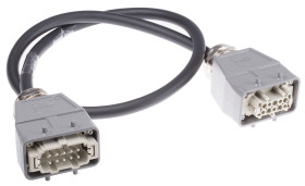 Wzmocnione złącze zasilania 10-pinowe HARTING 7A 600 V Żeńskie do męskiego