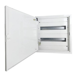 Rozdzielnica natynkowa metalowa 36 modułowa 2x18 436x455x130 RAL9003 P30 MN36/2/18