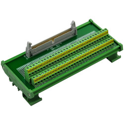 CZH-LABS DIN Rail Mount IDC-60 Male Header Connector Breakout Board Interface Module, IDC Pitch 0.1&quot;, Terminal Block Pitch
