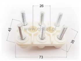 Tabliczka zaciskowa silnikowa M6x6; biała