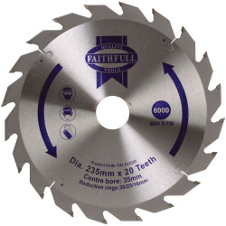 Faithfull FAIZ23520 TCT Circular Saw Blade 235 x 35mm x 20T POS