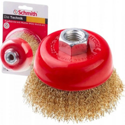 Szczotka druciana doczołowa drut falowany M14 100mm Schmith