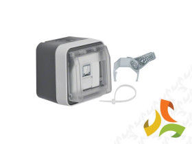 BERKER W.1 Gniazdo komputerowe z pokrywą UAE 8 RJ45 kat.6 IP55 szary 14093505 HAGER