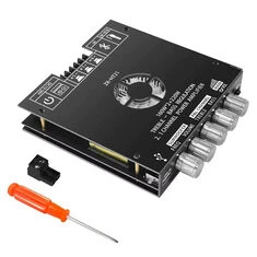 ZK-HT21 TDA7498E 2.1 kanałowy wzmacniacz Bluetooth 5.0 moduł 160Wx2+220W subwoofer wysokiej jakości dźwięku HD wejście AUX USB s