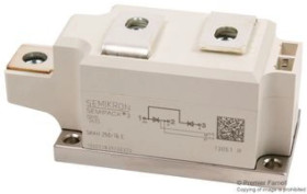 Moduł mieszany dioda-tyrystor elektroizolowany 1,6kV 250A przyłącza śrubowe obudowa A76b SKKH 250/16 07898625