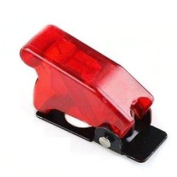KN Series Toggle Switch TOP-GUN Style Cover, Red Transparent