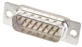 Złącze D-Sub 15-pinowe Męski Proste Montaż na panelu raster 2.77mm