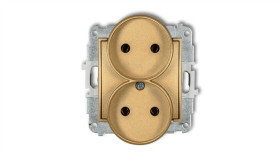 Icon Mechanizm Gniazda Podwójnego Do Ramki Bez Uziemienia 2X2p (Bez Przesłon...