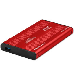Qoltec Aluminiowa Obudowa kieszeń do dysków HDD SSD 2.5 SATA3 USB 3.0 Czerwony