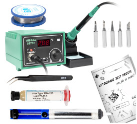 Zestaw do lutowania: stacja lutownicza Yihua 937D+ kolbowa 50W z akcesoriami