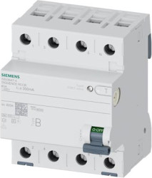Residual current circuit breaker, 4 pole, 40 A, 300 mA, type B, 400 V, 5SV3644-4