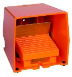 Łącznik nożny pojedynczy XPE-R, z osłoną, metalik, pomarańczowy- 2NZ+2NO XPER529