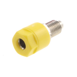 Gniazdo izolowane 4mm, M6, lutowane, żółte