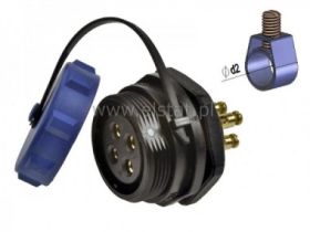 Gniazdo na panel; 4P; śrubowy; IP68; 25A