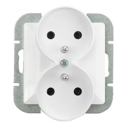Gniazdo podwójne p/t 2x2P+Z Pearl, 16A, 250V, PT-6 PR, biały,OR-OE-7706/W