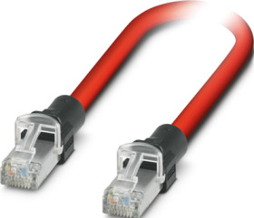 Patch cable, RJ45 plug, straight to RJ45 plug, straight, Cat 5, SF/TQ, PVC, 0.2 m, red, 1113146