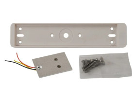 Czujnik kontaktronowy stanu drzwi z zestawem montażowym, sygnalizujący stan drzwi (otwarte/zamknite). Sygnalizacja NO/NC