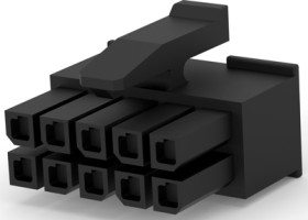 Socket housing, 10 pole, pitch 3 mm, straight, black, 1-794617-0