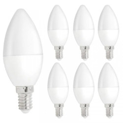 Żarówka LED E14 230V 6W świecowa 500lm DIMMABLE neutralna biała komplet 6szt