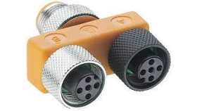 Rozdzielacz-Trójnik Złacza 2Xm12 Żeńskie / M12 Męskie 4-Pinowe Samoblokujące...