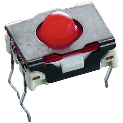 RAFI 1.14.002.116/0000 Tact Switch 1 x Off/(On) 100mA 35V Black, Red THT 5.5N