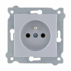 Gniazdo z uziemieniem (Typ E) Srebrny 241/10E EXEN