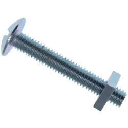 METALMATE MEMRBN0640 Roofing Bolt &amp; Nut ZP M6 x 40mm (Box 25)