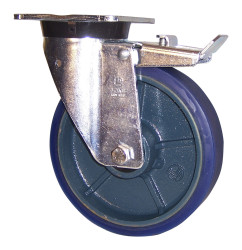 Koło samonastawne średnica kabla 125mm Otwór na śrubę LAG 400kg wysokość całkowita 164mm