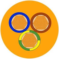 Sieciowy kabel zasilający 3 Core Polichlorek winylu PVC Sheath Pomarańczowy 9.4mm od , 500 V