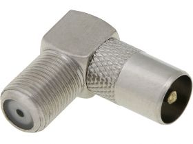 Przejście: wtyk antenowy - Gniazdo F kątowe