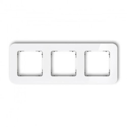 ICON Ramka uniwersalna potrójna zaokrąglona - efekt szkła (ramka: biała spód: grafitowy mat) 0-28-IRSZ-3