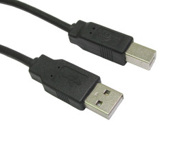 Kabel USB Złącze A USB A Złącze B USB B dł. 500mm Przewód USB USB 2.0 kolor: Czarny