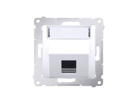 SIMON 54 Pokrywa gniazdo teleinformatyczne biała na Keystone skośna pojedynczym z polem opisowym DKP1S.01/11 KONTAKT SIMON